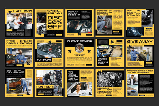 120+ Mechanic Instagram Templates - Vol. 3