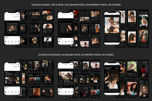 1200+ Hairstylist Instagram Templates - Vol. 6