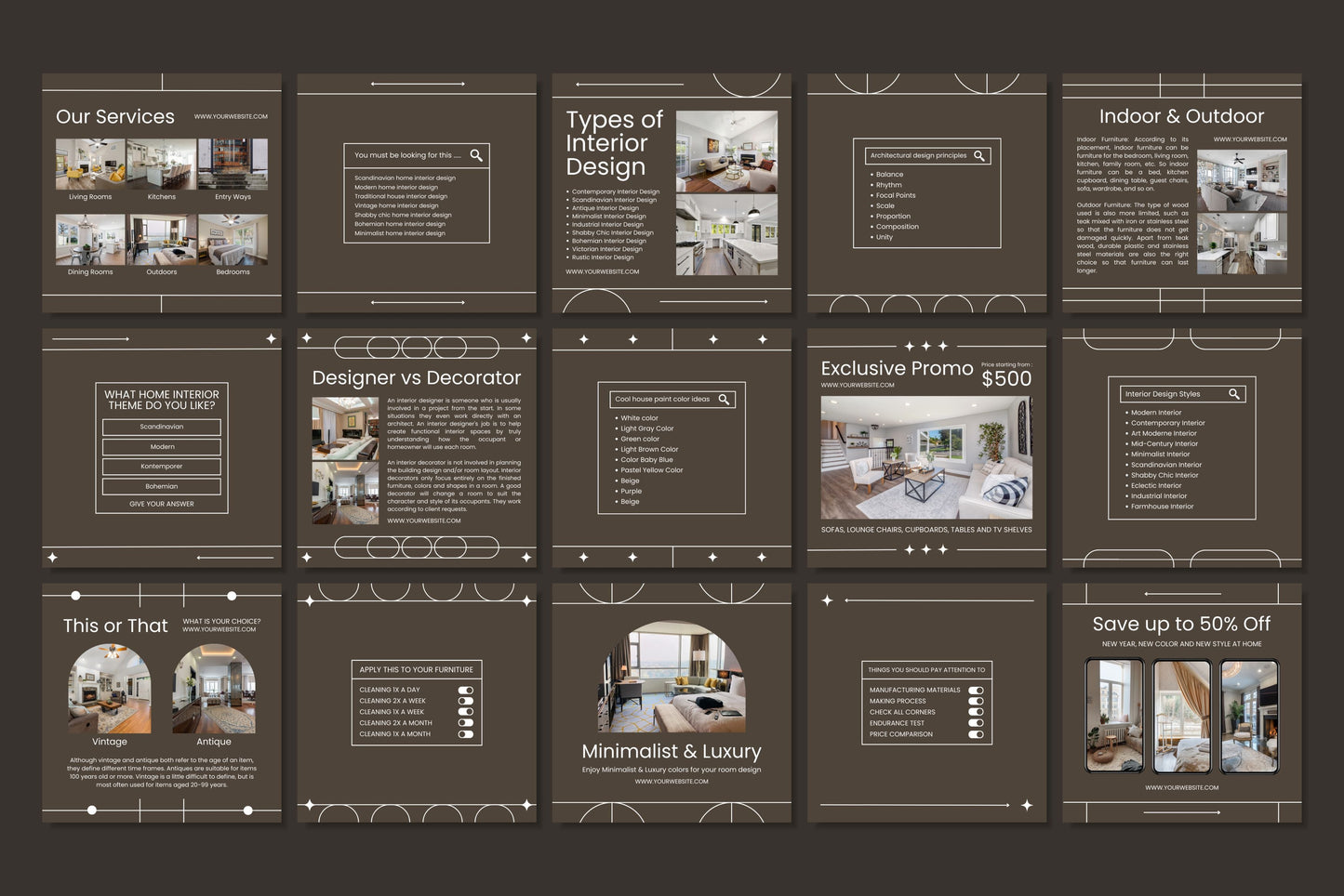 120+ Interior Design Instagram Templates - Vol. 4