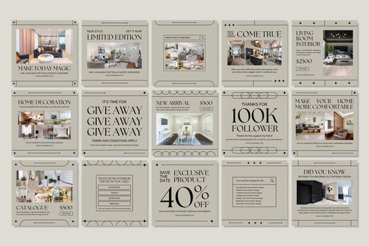 120+ Interior Design Instagram Templates - Vol. 2