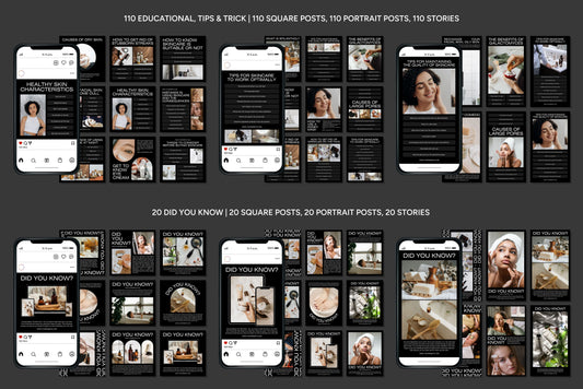1200+ Skincare Instagram Templates - Vol. 6