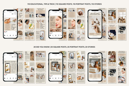 1200+ Skincare Instagram Templates - Vol. 8