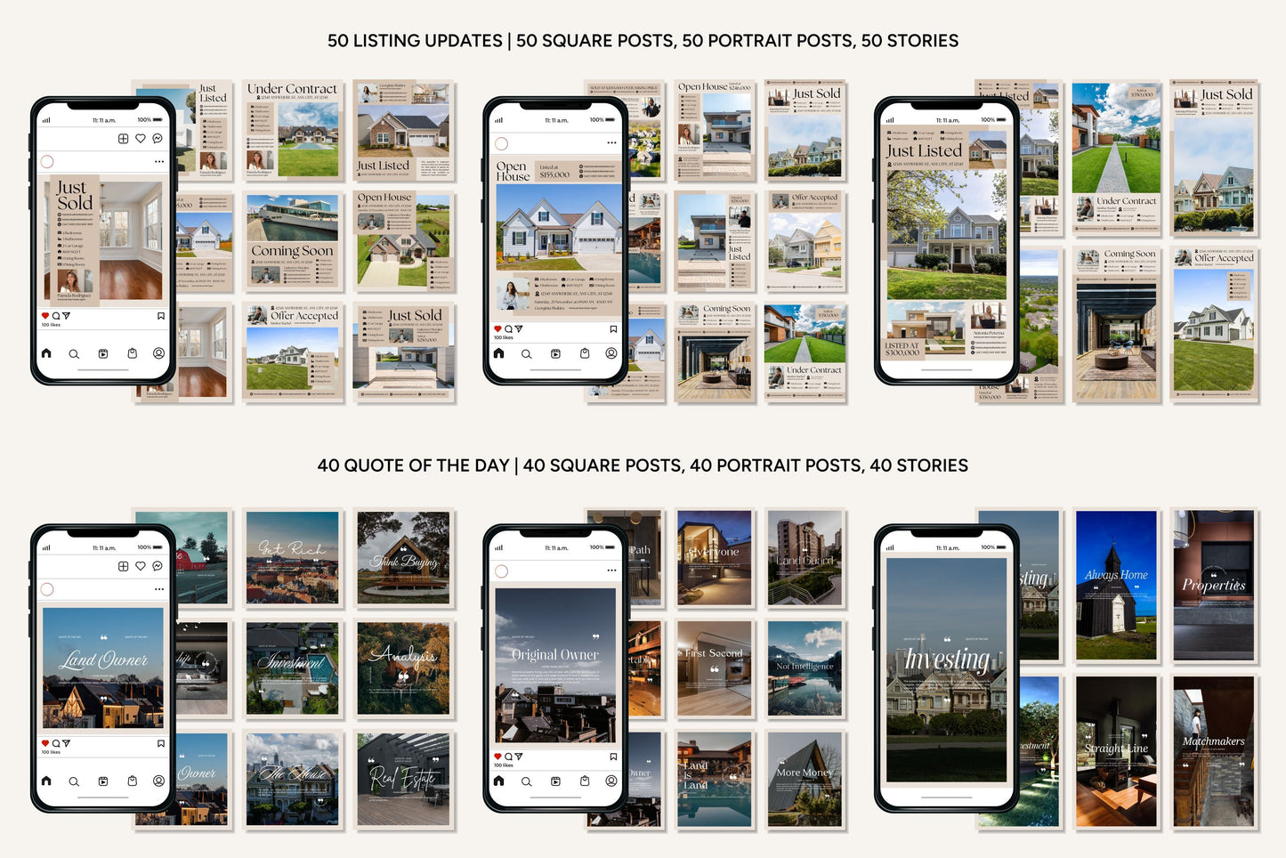 1200+ Real Estate Instagram Templates - Vol. 8