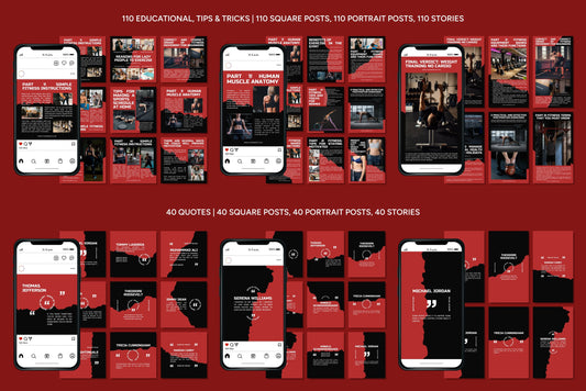 1200+ Fitness Instagram Templates - Vol. 8