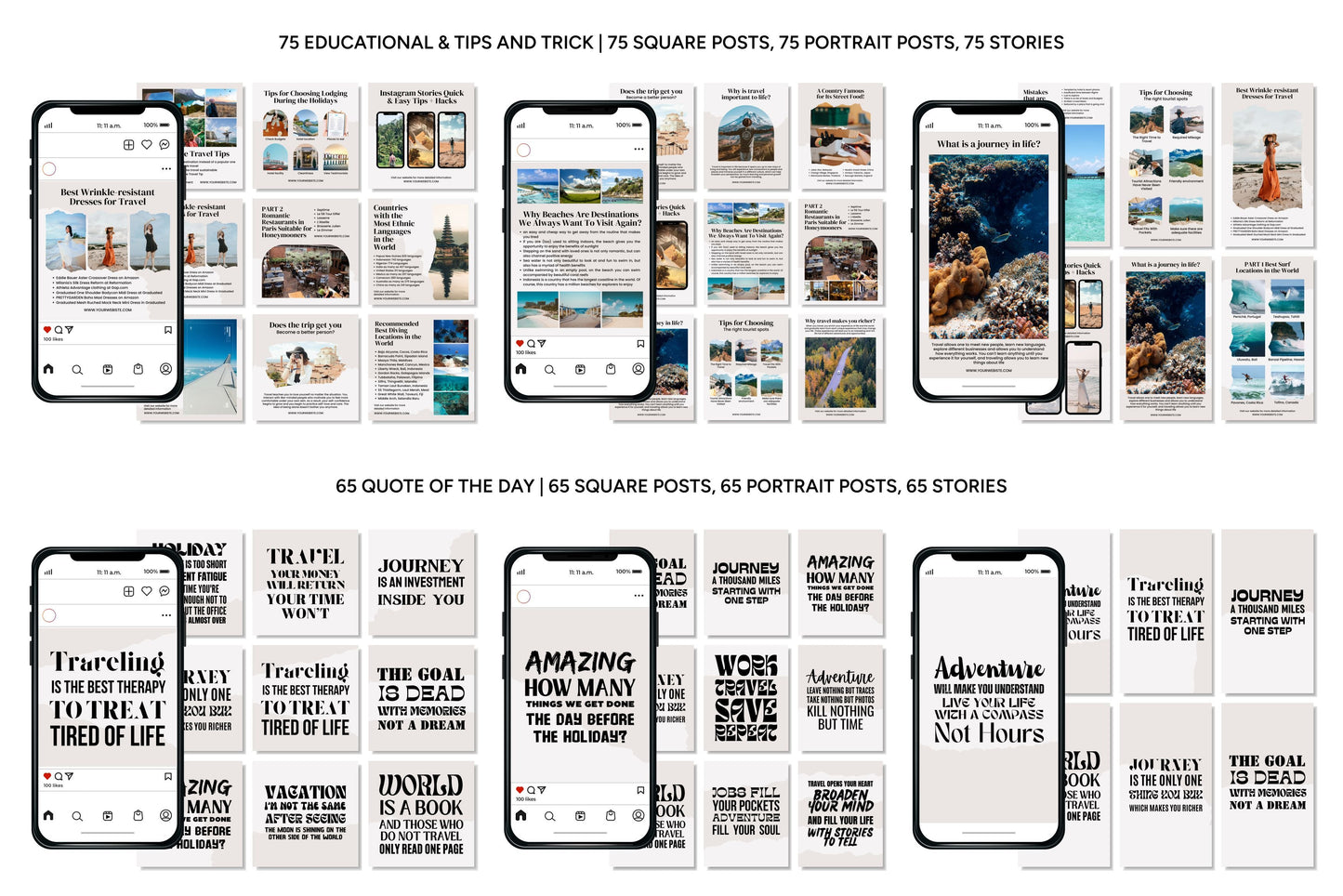 1200+ Travel Instagram Templates - Vol. 6