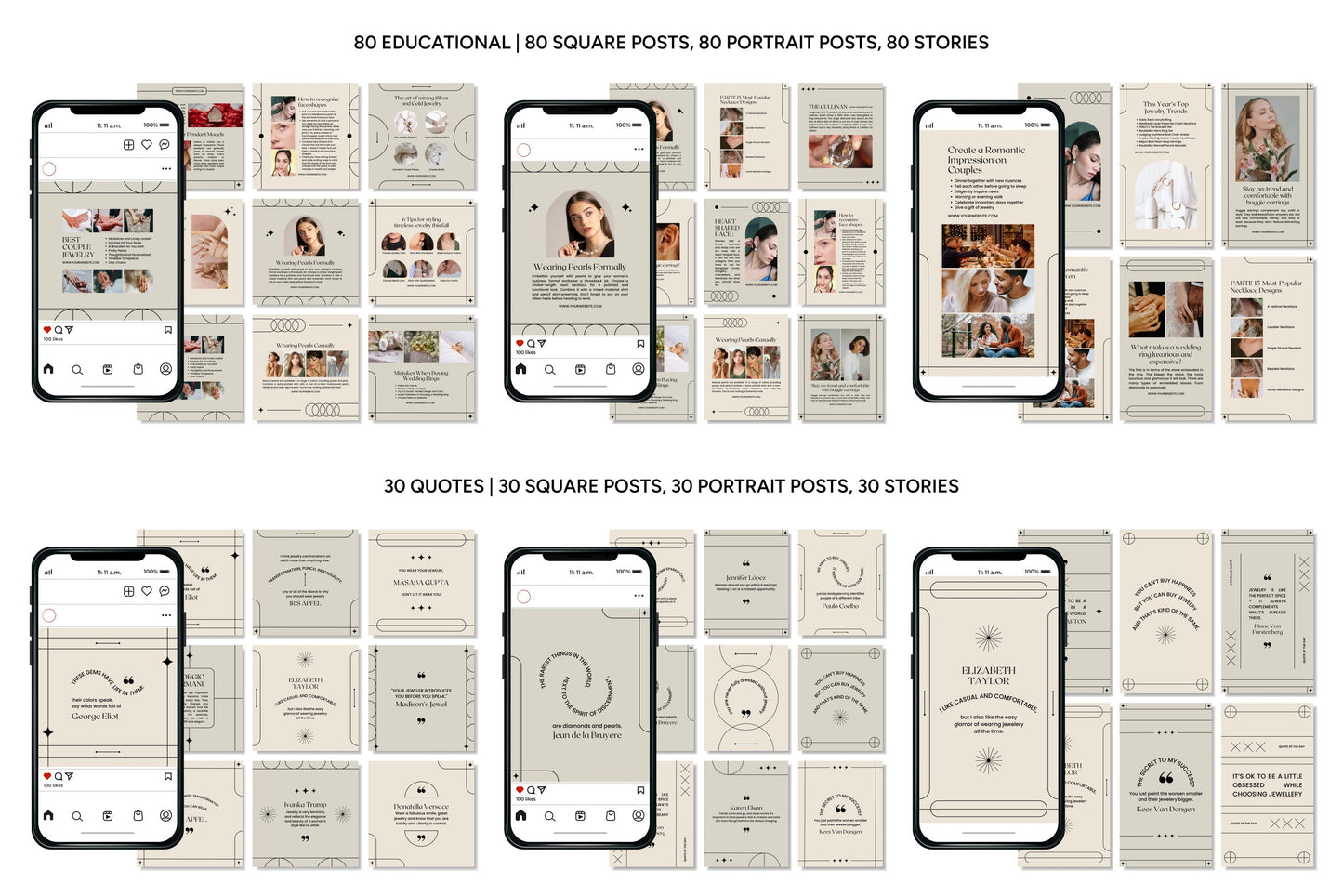1200+ Jewelry Instagram Templates - Vol. 6