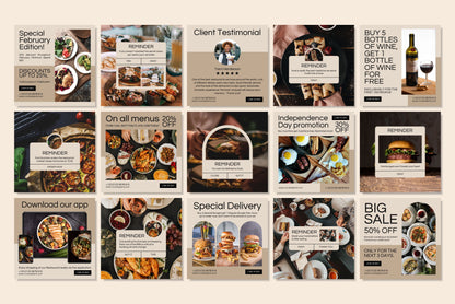 120+ Restaurant Instagram Templates - Vol. 5