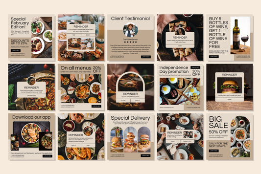 120+ Restaurant Instagram Templates - Vol. 5