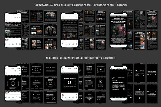 1200+ Fitness Instagram Templates - Vol. 6