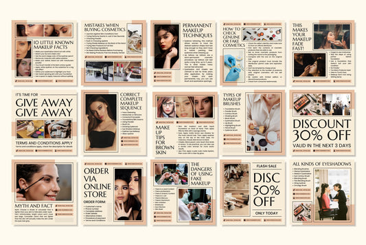 120+ Makeup Instagram Templates - Vol. 1