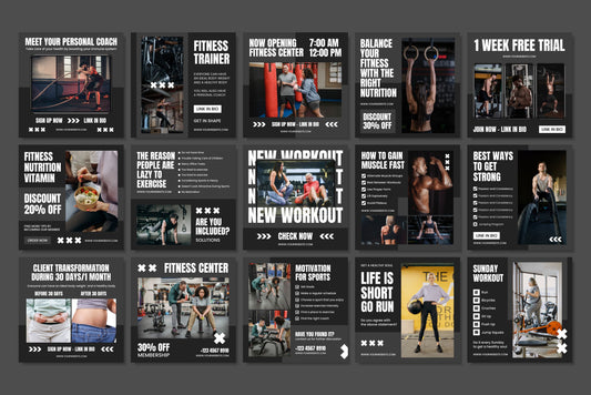 120+ Fitness Instagram Templates - Vol. 1