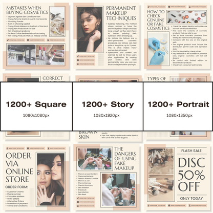 3600+ Makeup Instagram Templates (PLR/MRR)