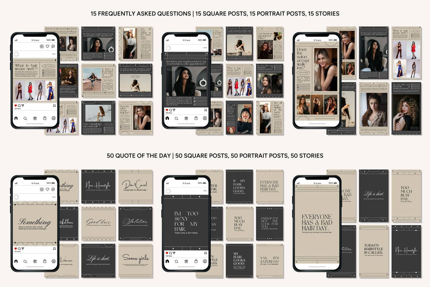 1200+ Hairstylist Instagram Templates - Vol. 8