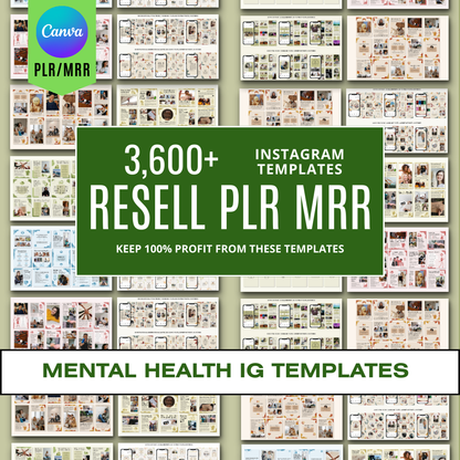 3600+ Mental Health Instagram Templates (PLR/MRR)