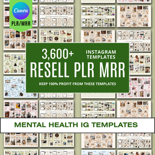 3600+ Mental Health Instagram Templates (PLR/MRR)