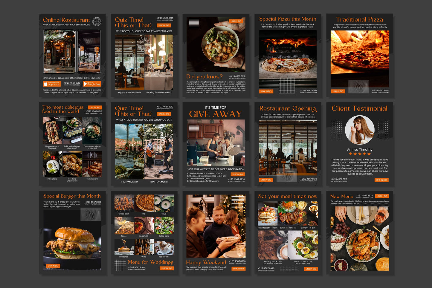 120+ Restaurant Instagram Templates - Vol. 3