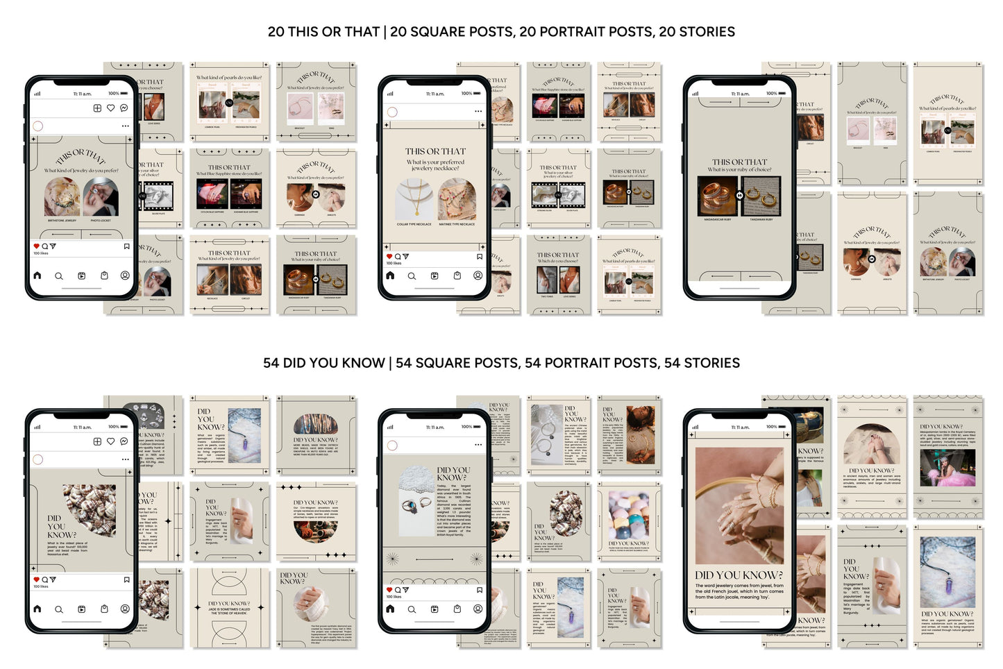 1200+ Jewelry Instagram Templates - Vol. 6