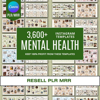 3600+ Mental Health Instagram Templates (PLR/MRR)