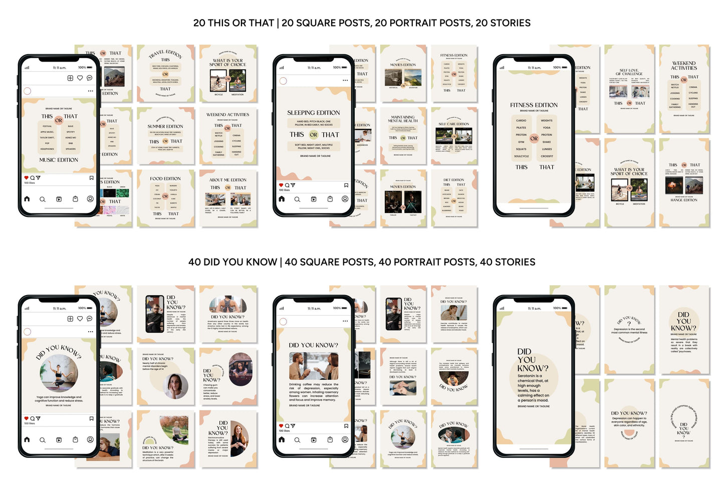 1200+ Mental Health Instagram Templates - Vol. 6