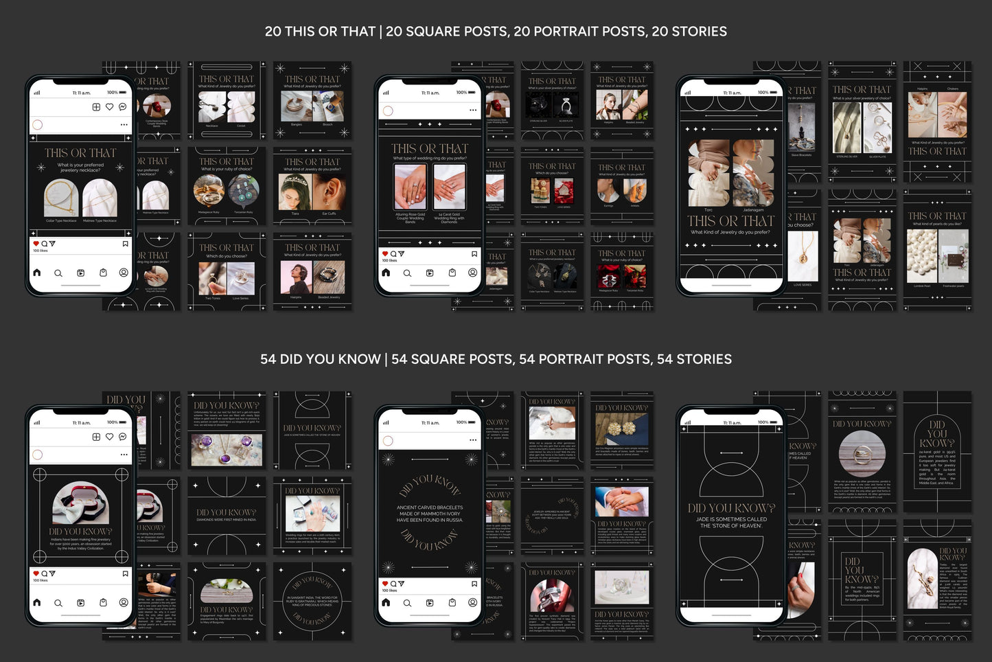 1200+ Jewelry Instagram Templates - Vol. 8