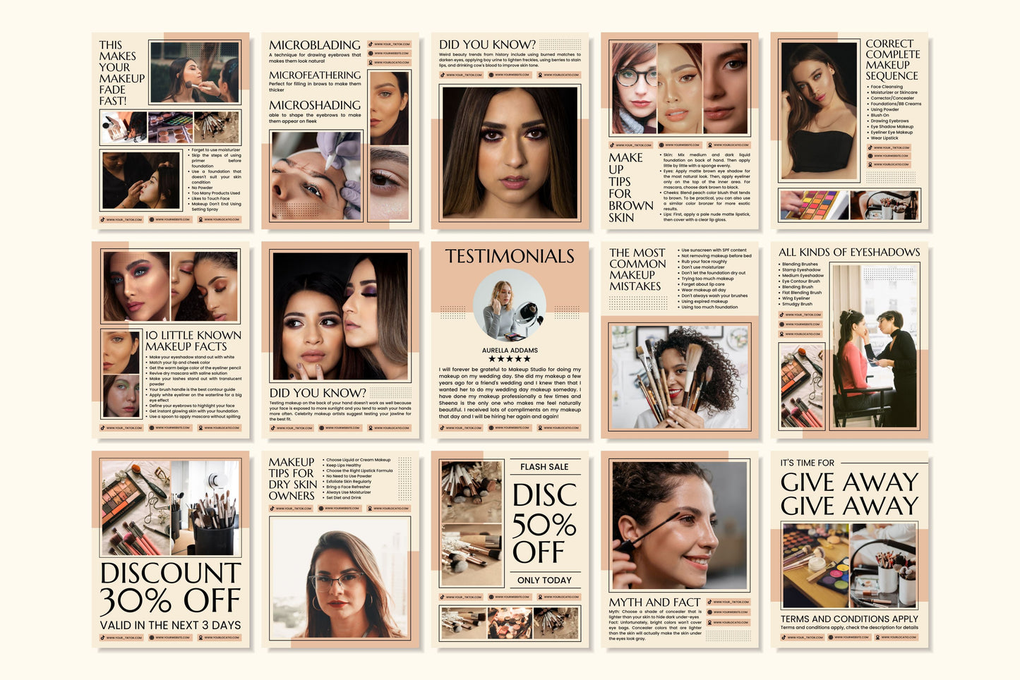 120+ Makeup Instagram Templates - Vol. 1