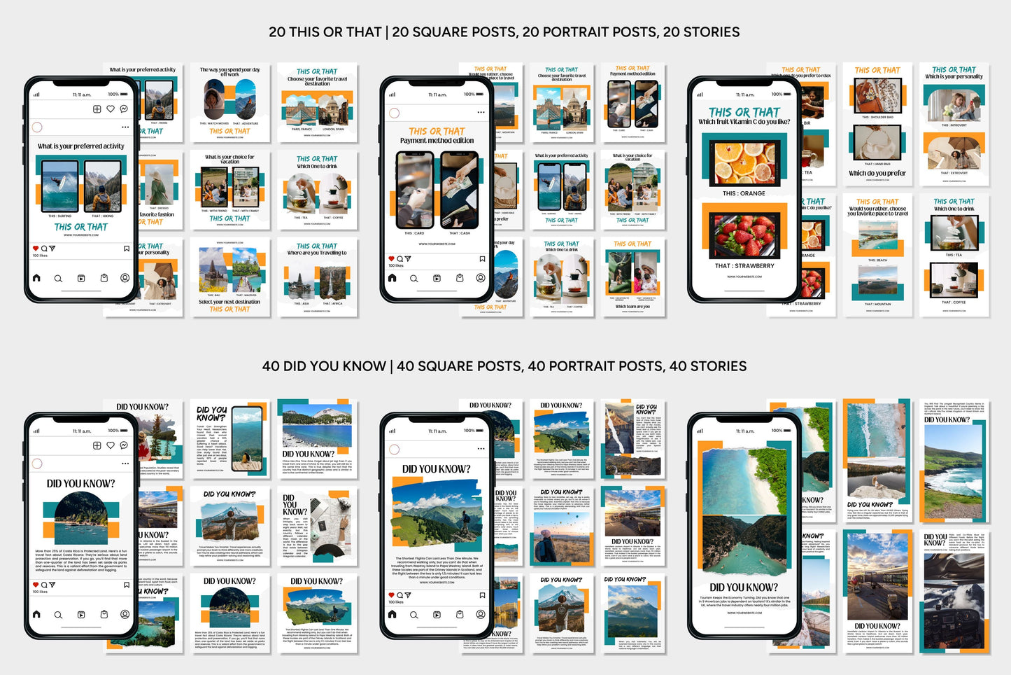 1200+ Travel Instagram Templates - Vol. 7