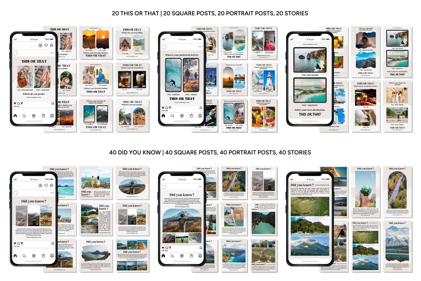 1200+ Travel Instagram Templates - Vol. 6