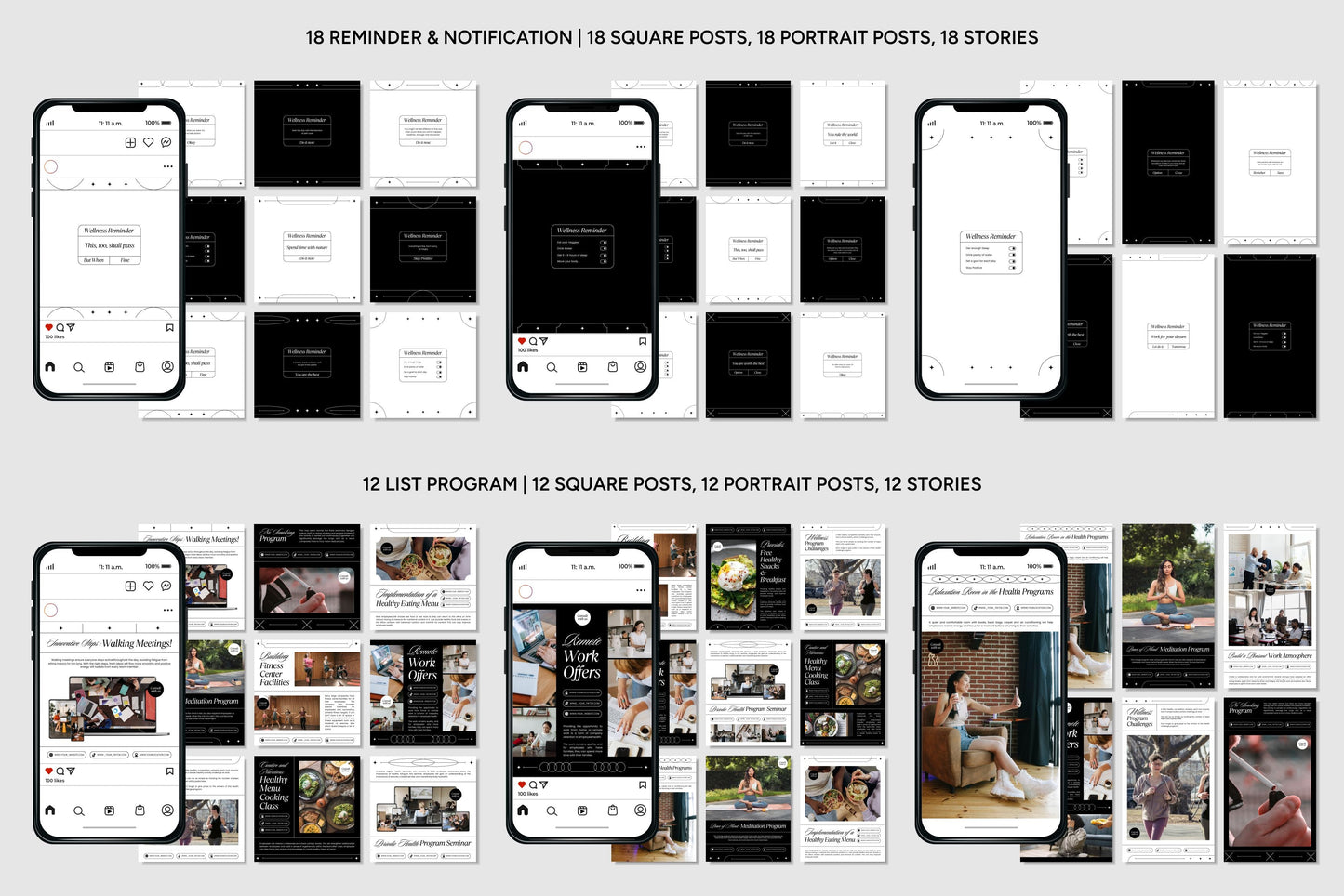 1200+ Wellness Instagram Templates - Vol. 6