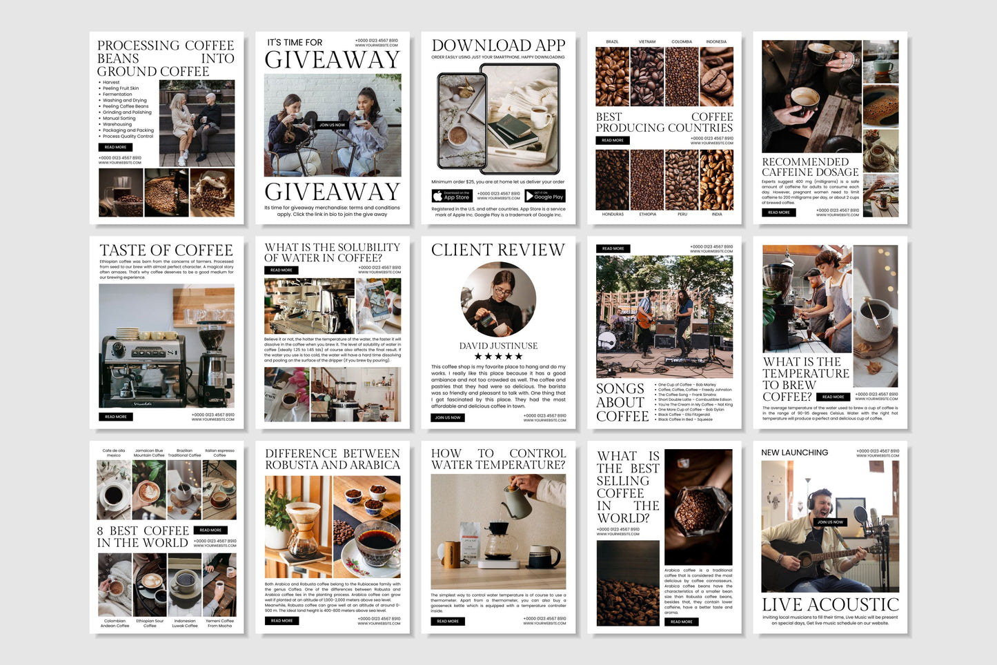 120+ Coffee Shop Instagram Templates - Vol. 3
