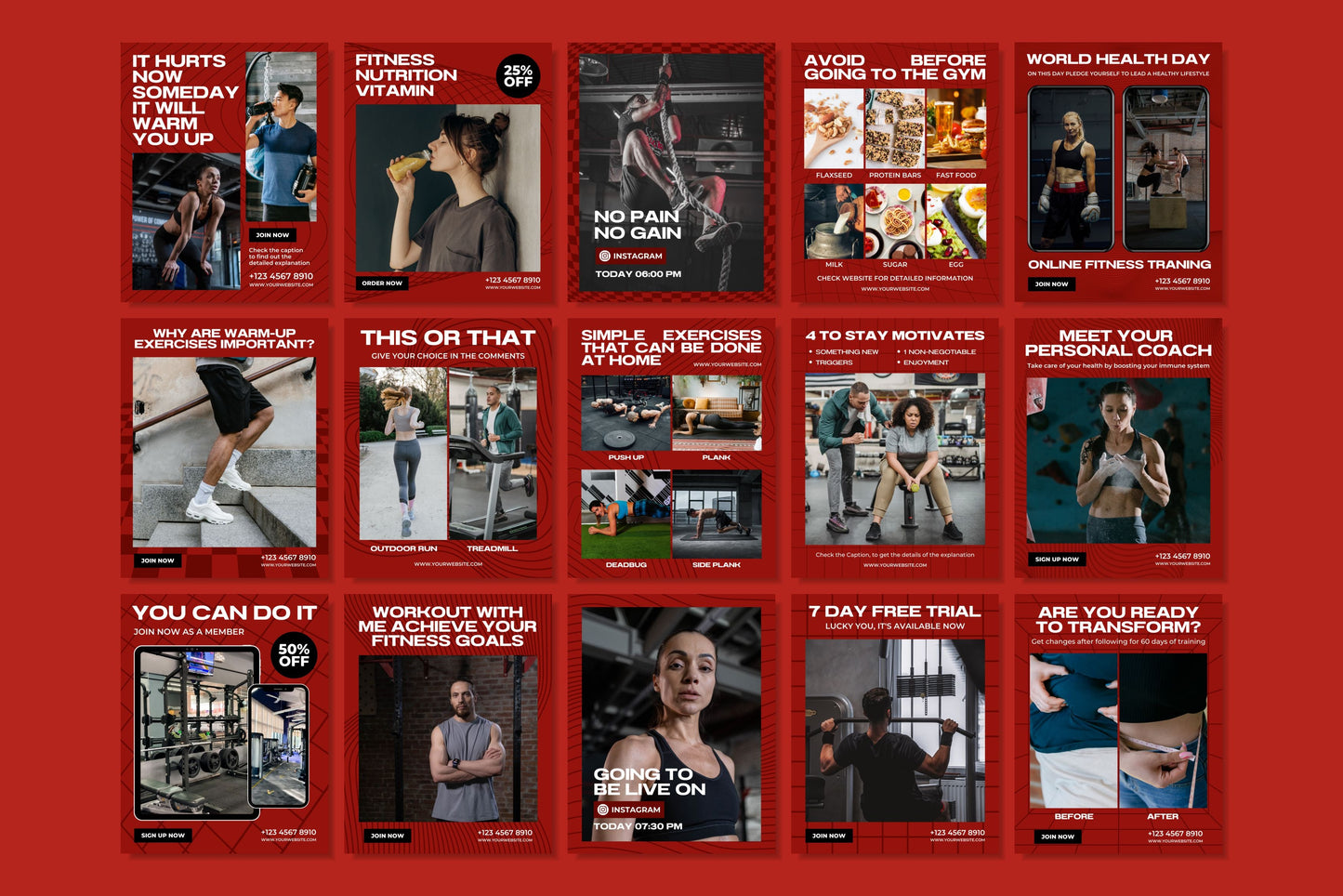 120+ Fitness Instagram Templates - Vol. 3