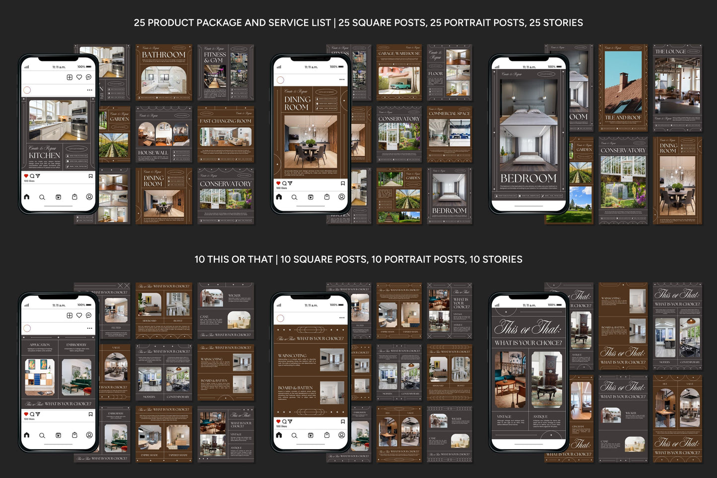 1200+ Interior Design Instagram Templates - Vol. 8
