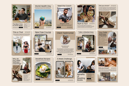 120+ Wellness Instagram Templates - Vol. 1
