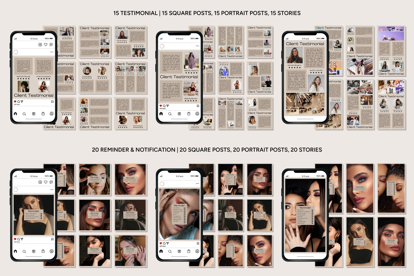 1200+ Makeup Instagram Templates - Vol. 8