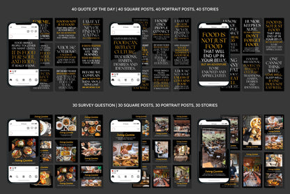 1200+ Restaurant Instagram Templates - Vol. 6