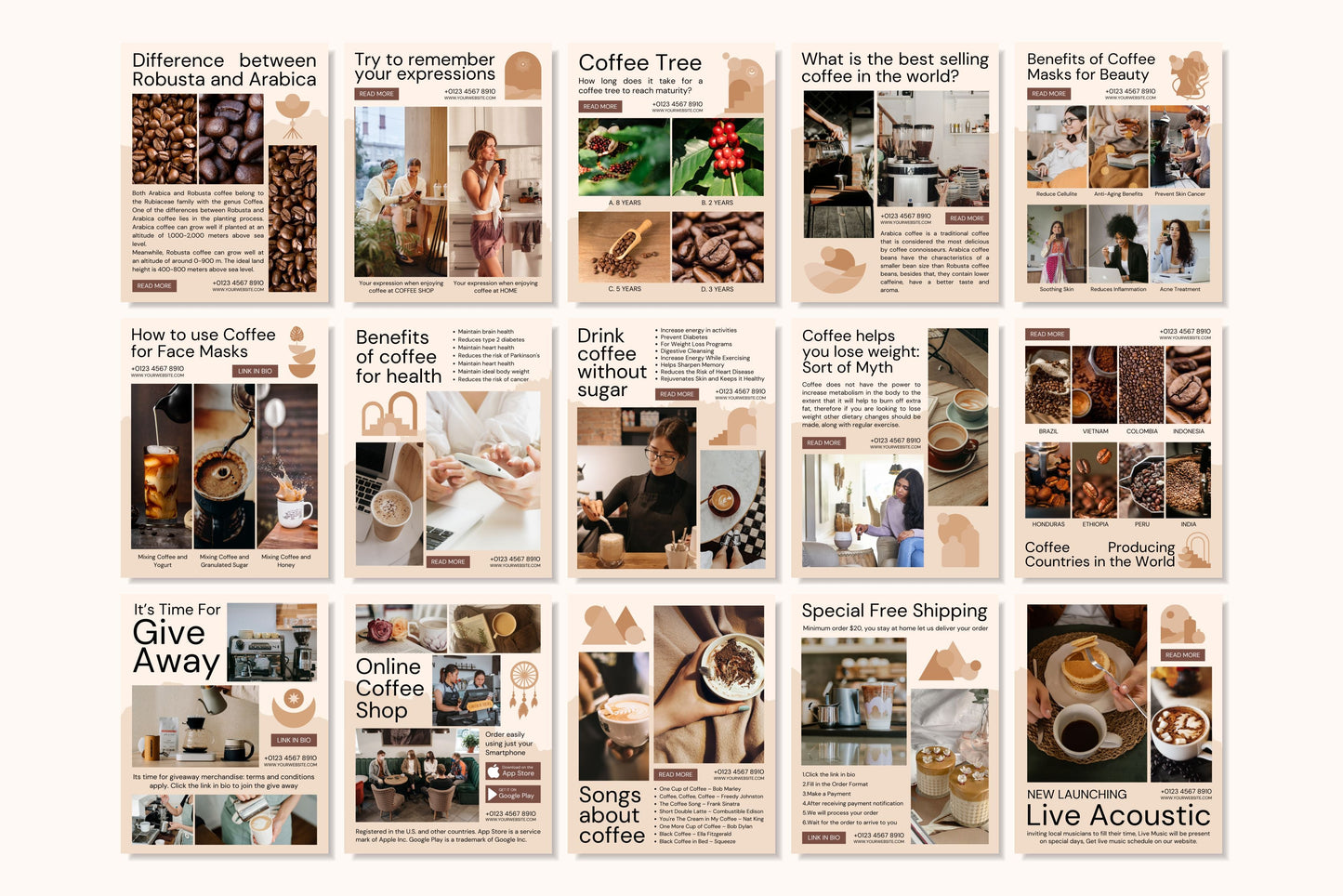 120+ Coffee Shop Instagram Templates - Vol. 4