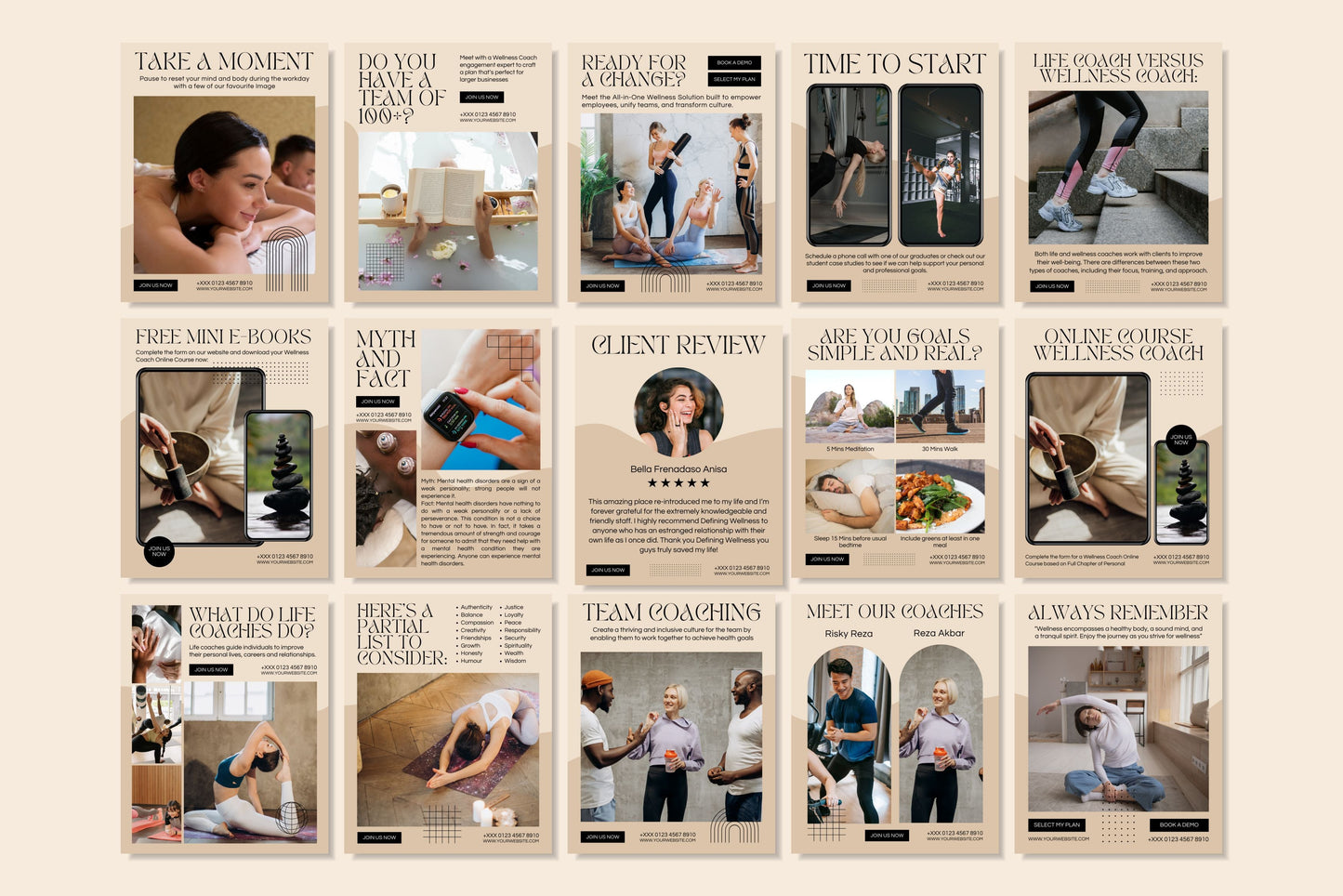 120+ Wellness Instagram Templates - Vol. 4