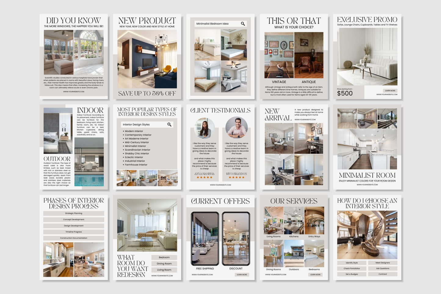 120+ Interior Design Instagram Templates - Vol. 1