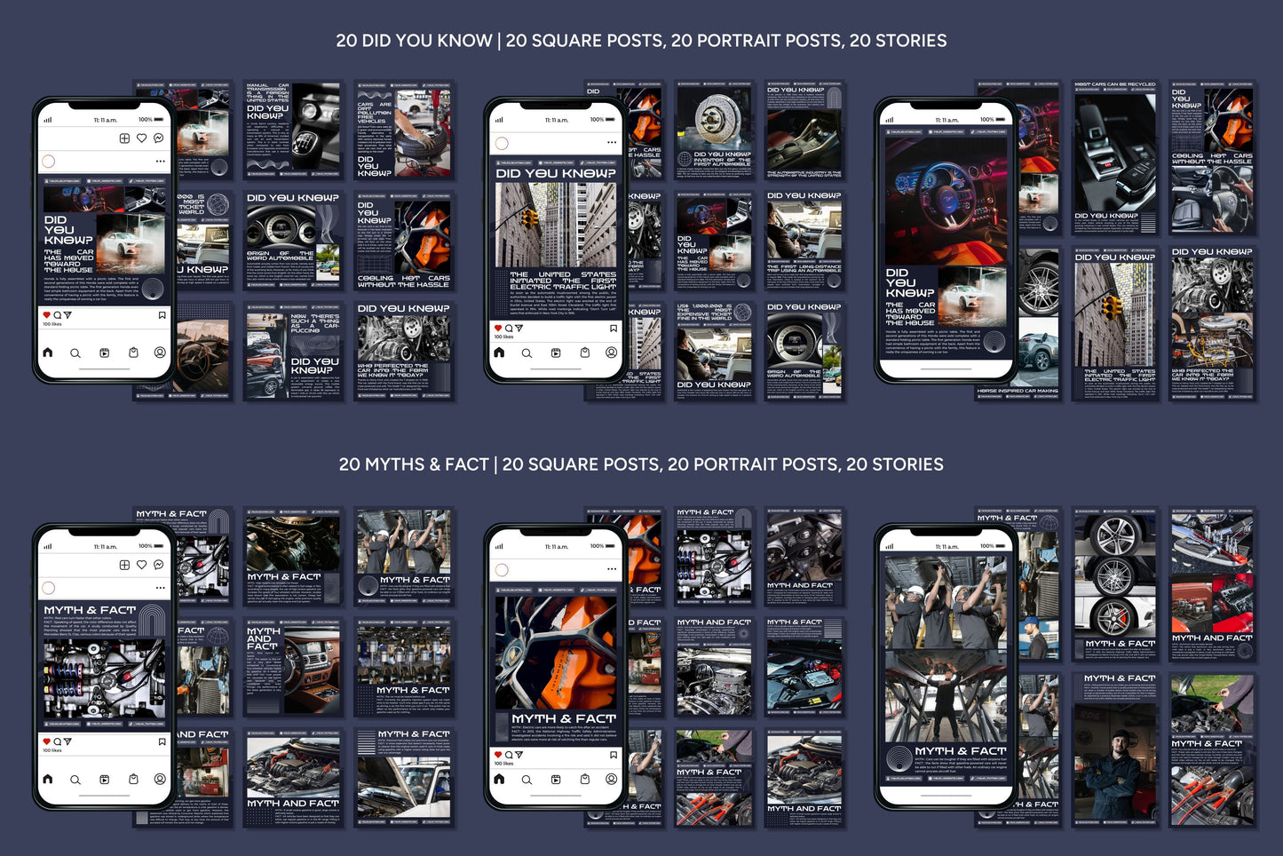 120+ Automotive Instagram Templates - Vol. 2