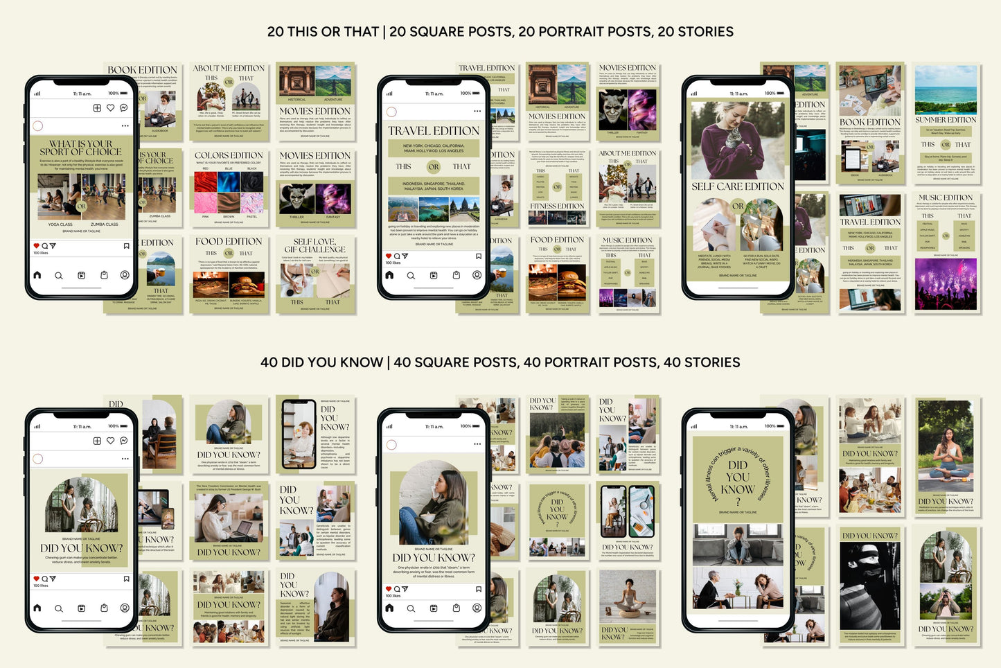 1200+ Mental Health Instagram Templates - Vol. 8