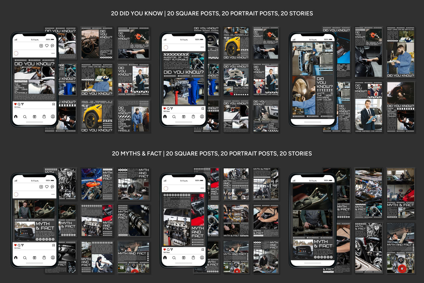120+ Automotive Instagram Templates - Vol. 3