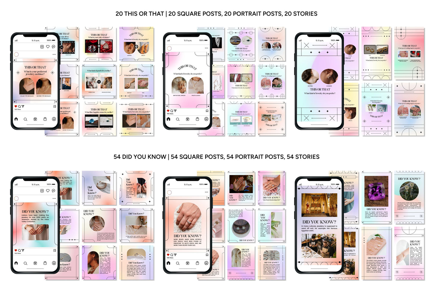 1200+ Jewelry Instagram Templates - Vol. 7