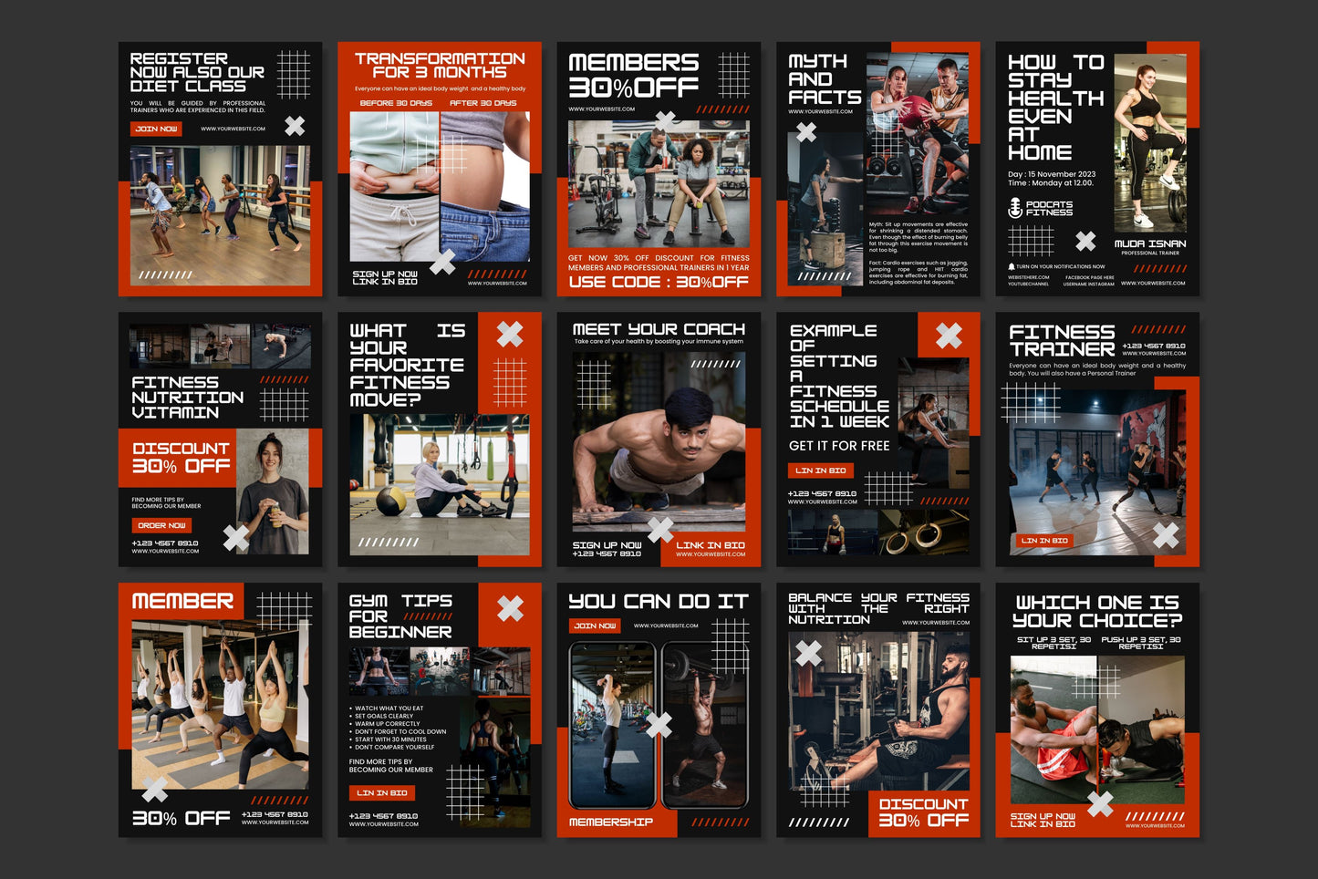 120+ Fitness Instagram Templates - Vol. 4