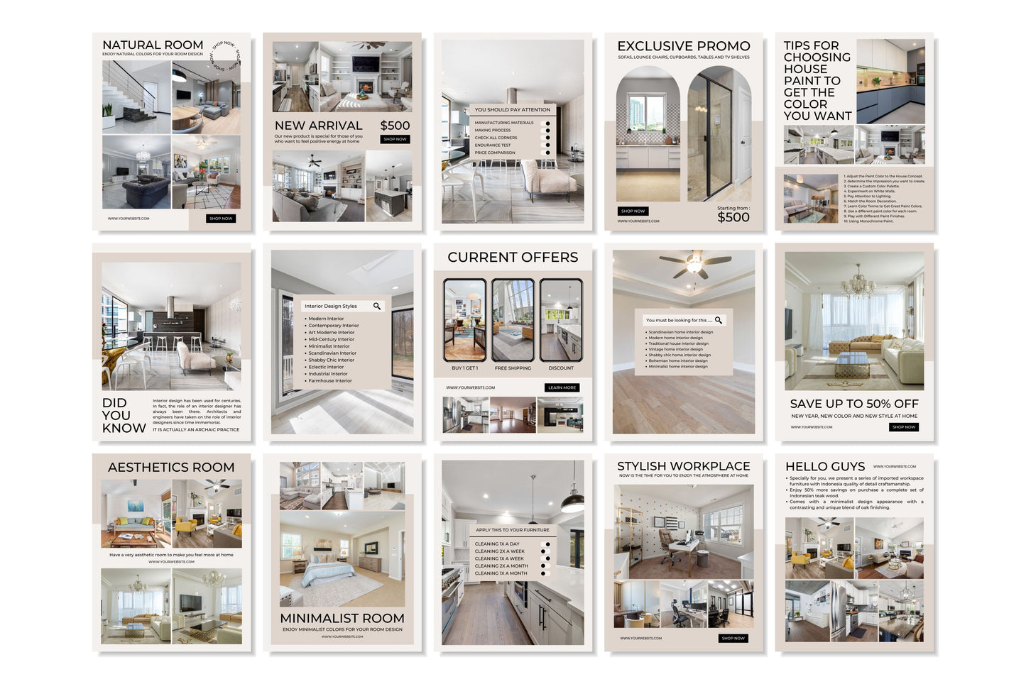 120+ Interior Design Instagram Templates - Vol. 5