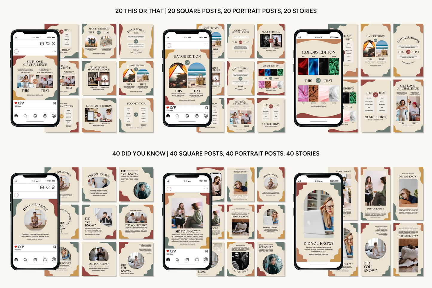 1200+ Mental Health Instagram Templates - Vol. 7