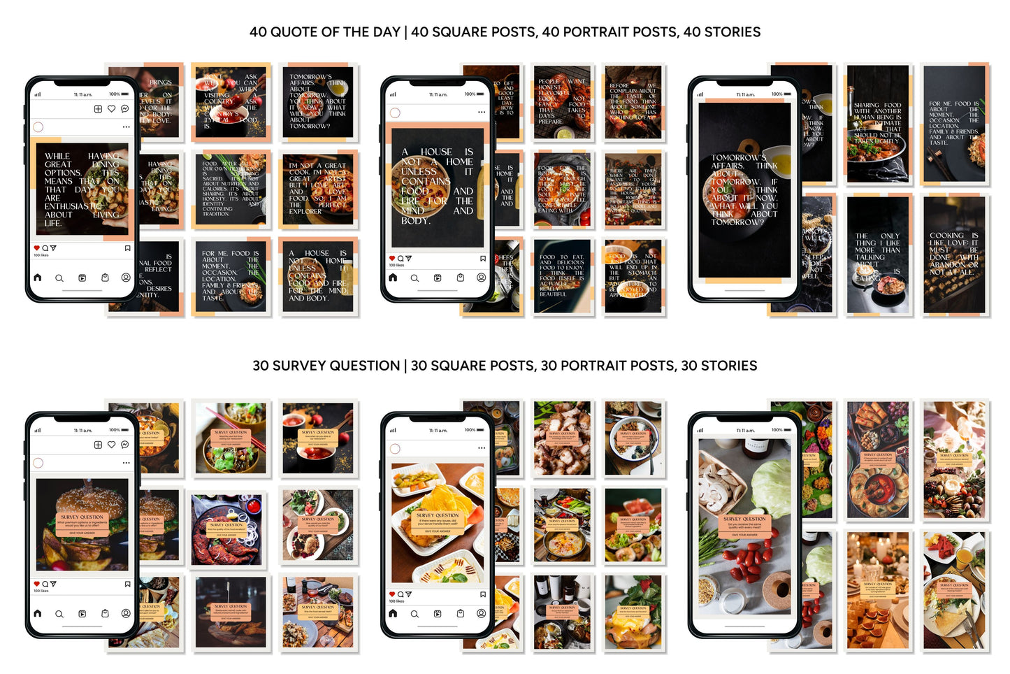 1200+ Restaurant Instagram Templates - Vol. 8