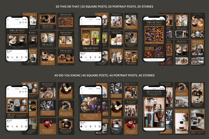 1200+ Coffee Shop Instagram Templates - Vol. 8