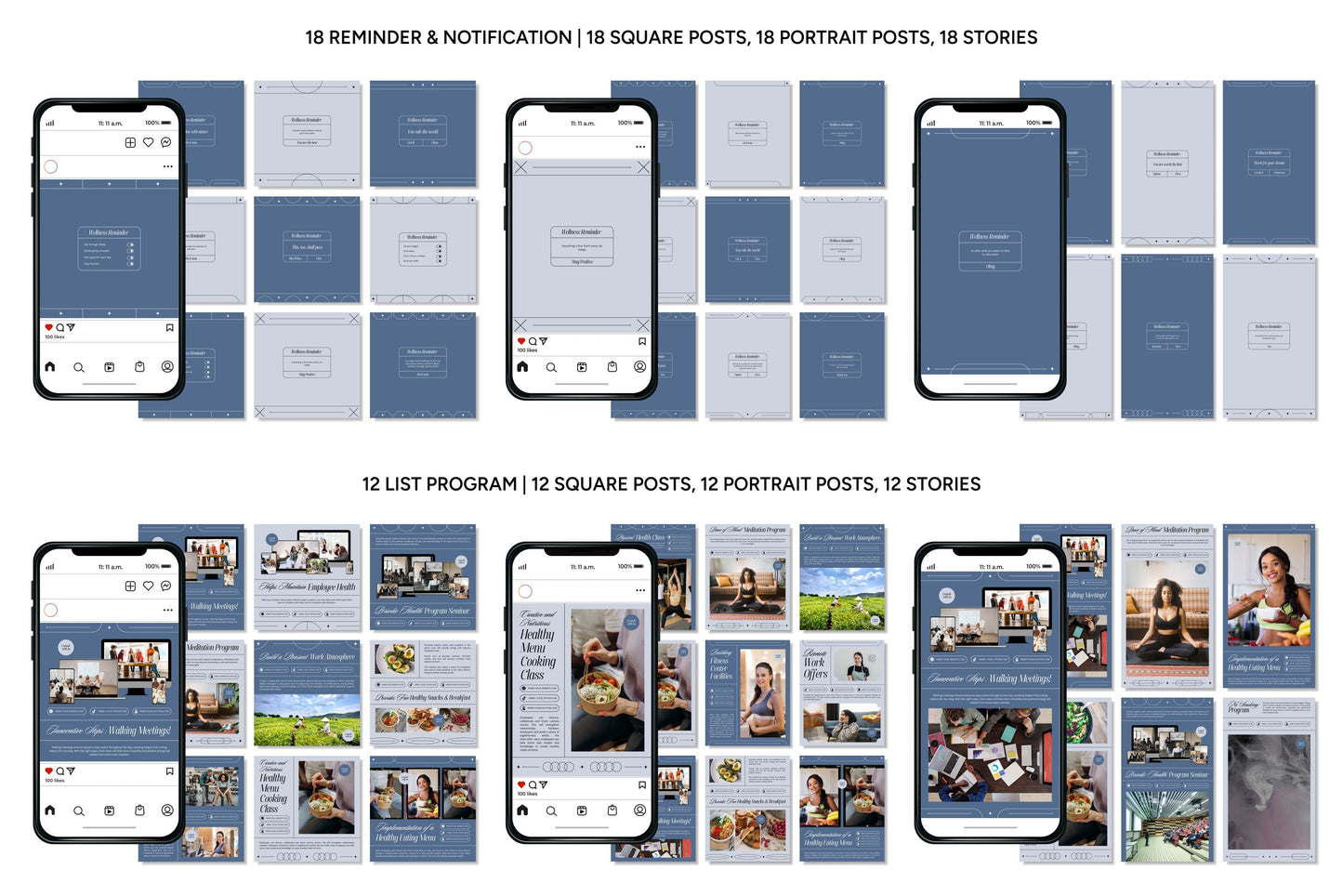 1200+ Wellness Instagram Templates - Vol. 8