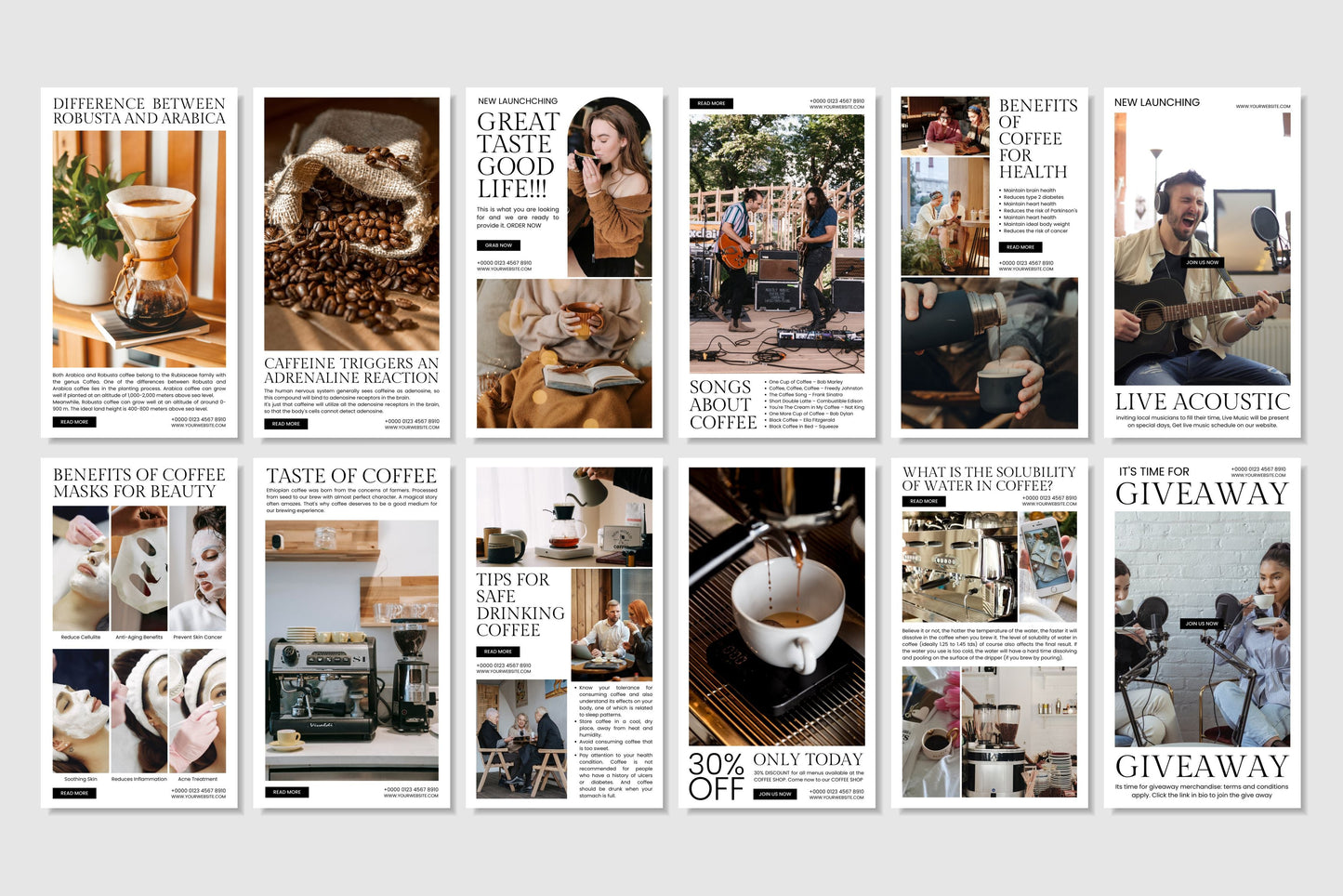 120+ Coffee Shop Instagram Templates - Vol. 3