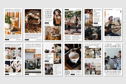 120+ Coffee Shop Instagram Templates - Vol. 3