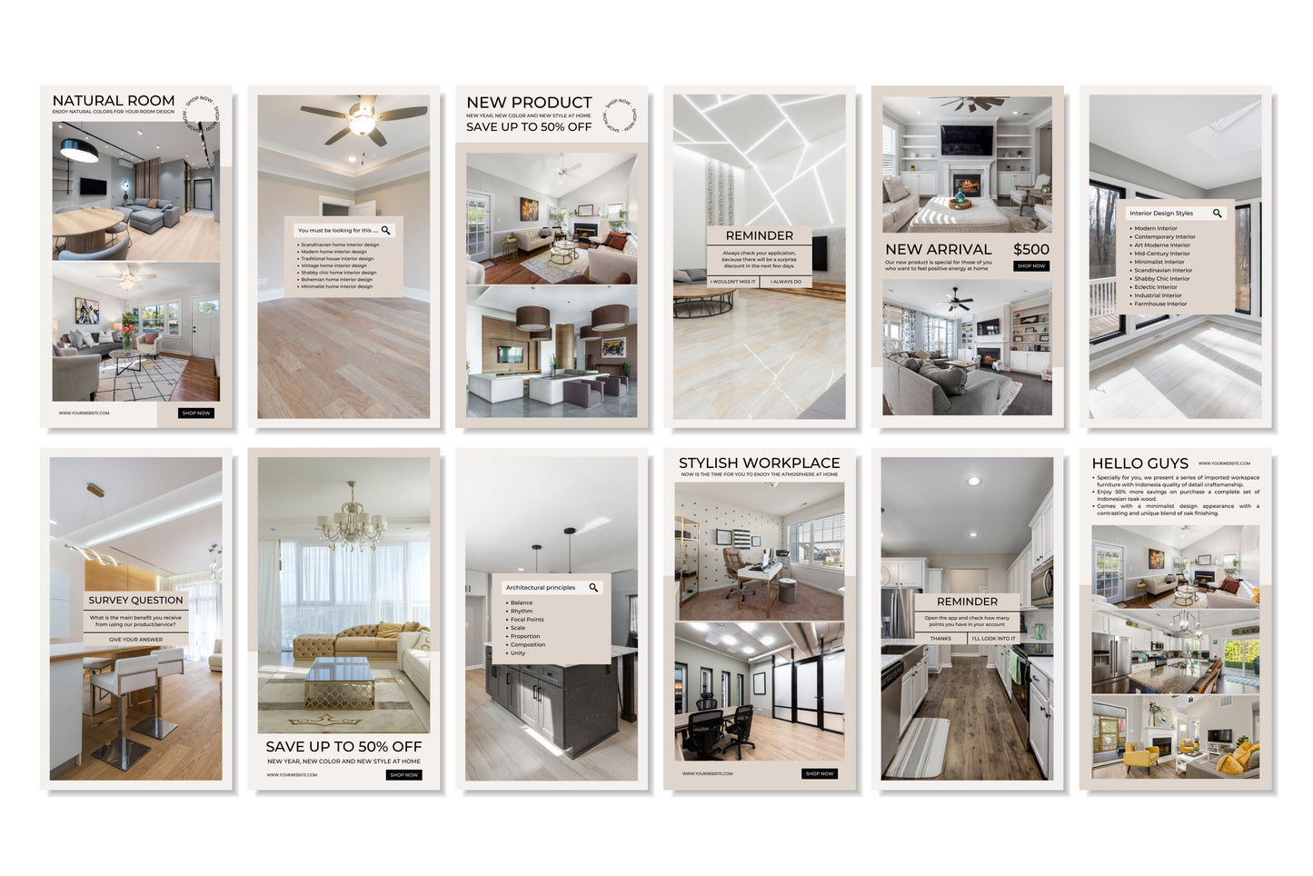 120+ Interior Design Instagram Templates - Vol. 5